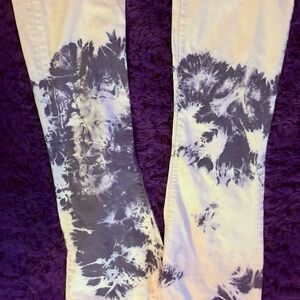 David Kahn Purple and Cream Tie-Dye Pants
